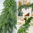 thumbnail image 6 of 7ft Artificial Norfolk Pine Garlands, Real Touch Winter Pine Garland, Green Artificial Greenery Garland for Table, Mantle, Wall, Indoor, Outdoor Christmas Decorations, 6 of 9