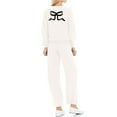 thumbnail image 7 of YUGYXL 2 Piece Lounge Sets for Women Fall Sweatsuits Bow Print Long Sleeve Crew Neck Wide Leg Sweatpants Matching Tracksuit Beige M, 7 of 7