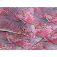 thumbnail image 3 of Ambesonne Peony Quilted Bedspread Set 3 Pcs, Botany Dreamy Flowers Print, King, Hot Pink Green Fuchsia, 3 of 4