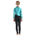 thumbnail image 3 of Rswnyirn Kids Girls Full Body Jumpsuit Gymnastic Ballet Yoga Dance Unitrad Catsuit Blue Green 6, 3 of 7