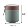 thumbnail image 3 of Double wall Stainless Steel Vacuum Insulated Food Jar for Hot Food and Cold Food Wide Mouth Leak-Proof Soup Jar Cup With Handle for Adults (Green), 3 of 5
