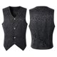 thumbnail image 4 of Chaleco de hombre con botones de Color sólido para adultos, chaleco informal para fiesta, vacaciones, ropa, traje, abrigo, chaqueta de Cosplay Chaquetas de traje, americanas y abrigos Negro XXL Sonducket AP013947-11, 4 of 6