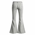 thumbnail image 5 of CONZONE Flared Pants for Little Girls Striped Print Girls Bootcut Pants Mid Waist Trendy Fall School Trousers with Pockets Size 5-6 Years, 5 of 5