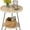 Beige, variant on Round Side Table with Storage Shelf, Wood & Metal Frame, Anti-Drop Fence for Living Room/Bedroom/Nightstand