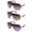 Black, Brown & Purple, variant on 3 Packs Oversized Large One Piece Lens Metal Aviator Rhinestone Frame Fashion Sunglasses for Women