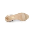 thumbnail image 4 of BLISSFUL STEP Sandales à Talons Hauts Épais à Plateforme avec Bride à la Cheville pour Femmes Beige (Taille 10), 4 of 6