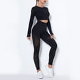 thumbnail image 4 of DailyTrove Women's Long Sleeve Sheer Mesh Tracksuit - Patterned, Sexy Style, Night Out & Club Wear,Black, 4 of 6