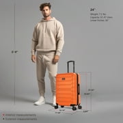 InUSA Trend 24 Hardside Lightweight Luggage with Spinner Wheels, Handle, and Trolley, Orange