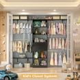 thumbnail image 4 of Homieasy Closet System - 4.75-8FT Closet Organizer System with Wooden Drawers & Cube Storage Organizer, 96" Closet Systems with Cuttable Hanging Shelvings for Nursery, Black, 4 of 7
