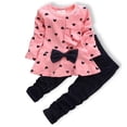 thumbnail image 4 of 1-4T Toddler Baby Girl Outfits LOVE Ruffle Tops Shirt+Bowknot Leggings Long Pants Set Fall Spring Clothing, 4 of 12