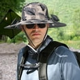 thumbnail image 3 of Soumake Camouflage Solar Fan Hat Wide Brim Uv Dual Cooling Fan Fishing Hat Usb Rechargeable Summer Men Women Outdoor Hiking Sun Hat, 3 of 8