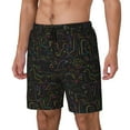 thumbnail image 2 of Uemuo Doodle Dinosaur Pattern Mens Swim Trunks Quick Dry Board Shorts with Mesh Lining, Stretch Beach Shorts Quick Dry No-Chafing Board Shorts-, 2 of 9