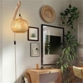 thumbnail image 2 of HJW Retro Japanese Style Bamboo Rattan Wall Lamp US Plug Bedroom, 2 of 5