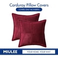 thumbnail image 6 of Corduroy Pillow Covers with Splicing Set of 2 Super Soft Boho Striped Christmas Pillow Covers Broadside Decorative Textured Throw Pillows for Couch Cushion Bed Livingroom 16x16 inch, Burgundy, 6 of 12