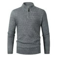thumbnail image 2 of Utoimkio 2023 Turtleneck Sweaters for Men Lightweight Long Sleeve Casual Loose Knitted Undershirt Half Zip Pullover Sweaters Thermal Solid Tops, 2 of 8