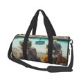 thumbnail image 1 of Lsque Desert Monkeys Drive Pattern Foldable SportsBag with Wet Dry Pocket, Travel Bag, Large Capacity Duffel Bag, Splash Proof Carry on Bag, Overnight Bag, Weekender Bag, 1 of 6