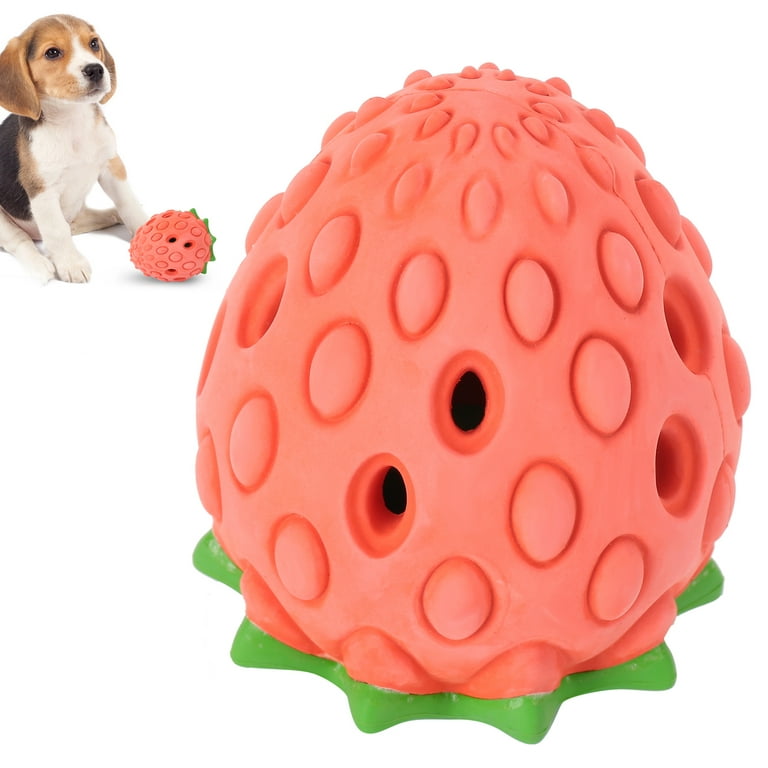 Strawberry Treat Toy Rubber Dog Chew Toys Treat Food Dispensing Dog Toy for  Pets