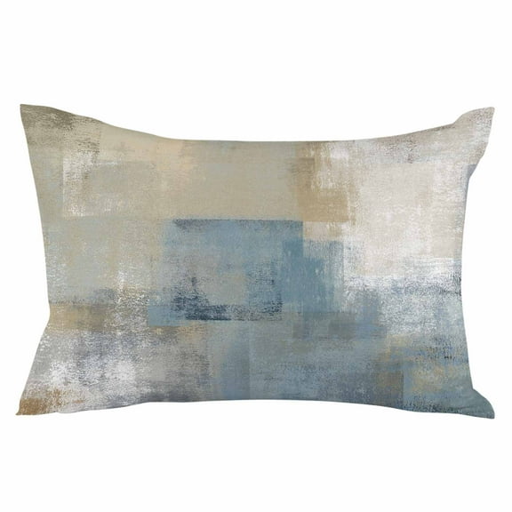 Blue Grey Beige Throw Pillow Cover 24 x 36 Inch Decorative Pillow Cover Abstract Modern Art Oil Painting Lumbar Pillowcase Seasonal Rectangle Cushion Case for Couch Sofa Bed Living Room