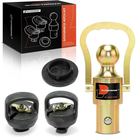 A-Premium 2-5/16 Gooseneck Trailer Hitch Ball Kit 30,000 lbs GTW/ 7,500 lbs VTW Compatible with GMC Sierra 2500 3500 & Ford F-Series Super Duty & Chevrolet Silverado & Nissan Titan XD, 2016-2024