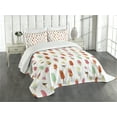 thumbnail image 3 of Ambesonne Ice Cream Quilted Bedspread Set 3 Pcs, Various Flavors, King Size, Multicolor, 3 of 5