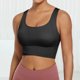 thumbnail image 2 of Sujetador deportivo sin aros para mujer - Camiseta de yoga sexy con fruncido y relleno fijo en el pecho - S-XL, 2 of 4