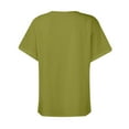 thumbnail image 4 of Dealovy Womesn Tops Summer Casual V Neck Buttons T-Shirts Short Sleeve Solid Color Loose Fitted Tees, 4 of 5