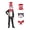Printed, variant on Halloween K"id"s Costume - 4 Piece Cat Cosplay Jumpsuit with Bow Tie, Hat & Mask, Fancy Dress Up Onesie Outfits for Halloween Nights Party, Size:100