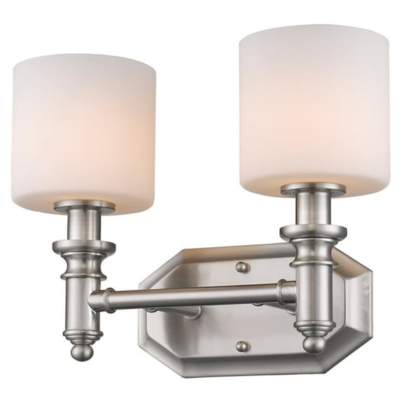 Golden Lighting 2116-BA2 PW-OP Beckford Bathroom Light, Pewter
