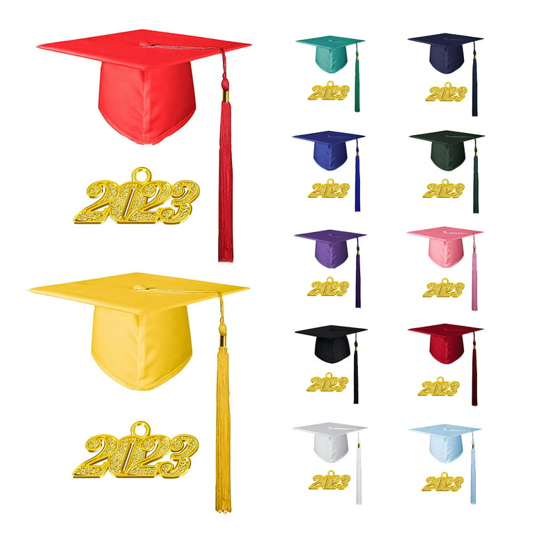 GraduationMall Matte Graduation Gown Cap Tassel Set 2024 for High School and Bachelor
