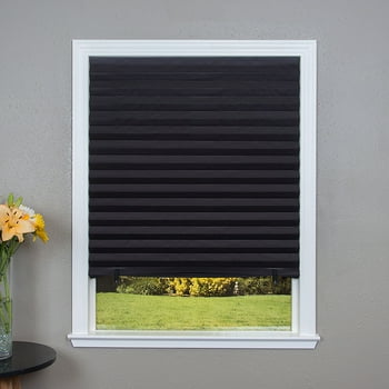 Redi Shade Cordless Black Paper Blackout Pleated Shade, 1.5" x 36"