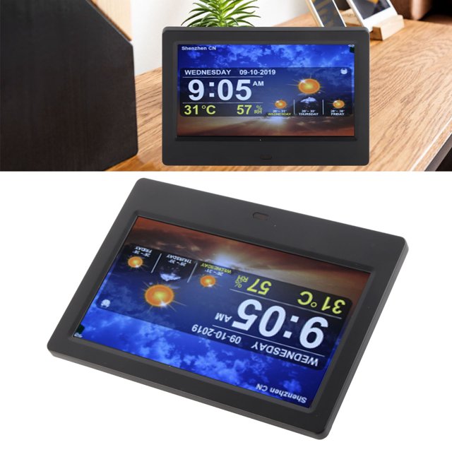 Reloj de Calendario Digital ANGGREK 7 Pulgadas Pantalla Grande HD Control Remoto Alarma Electrónica