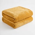 thumbnail image 2 of Superior Alaska Diamond Fleece Blanket 90" x 106", Lightweight Soft Bed Blankets, King Size, Gold, 2 of 9