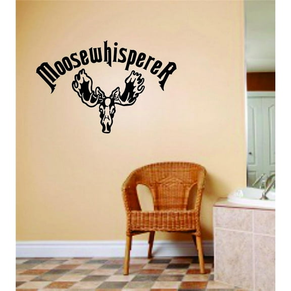Wall Design Pieces Moose Whisperer Animal Hunting Hunter Man Gun Boys Kids 8 X 16 Inches