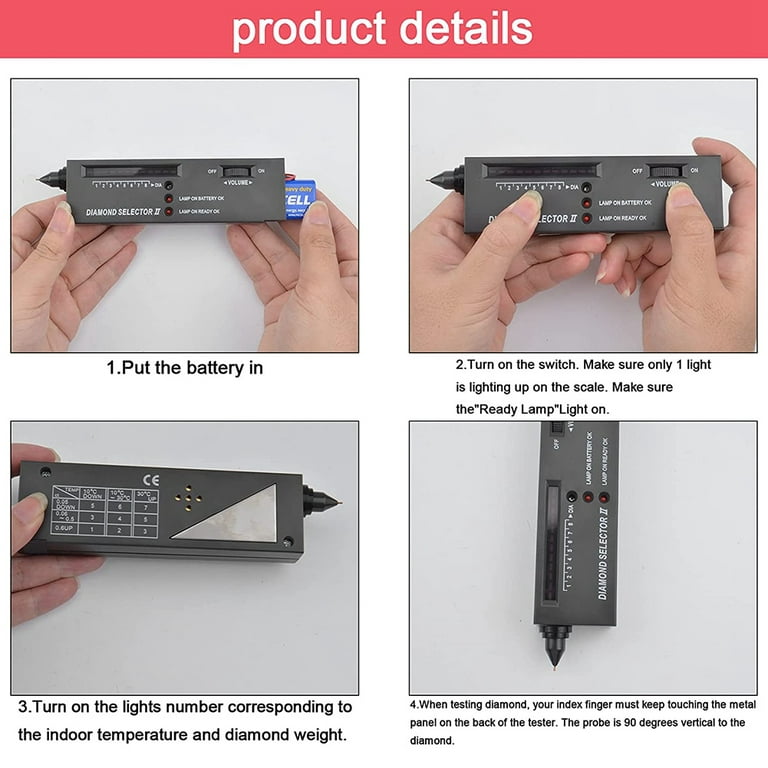 2-in 1 Portable Diamond Tester Pen with 60X LED Lighted Loupe