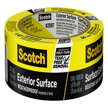 Scotch Exterior Surface Painter's Tape, 1.41 in x 45 yd, Yellow, 1 Roll