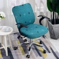 thumbnail image 3 of MasteelfCA Armchair Slipcover Simple Pattern Removable Split Type Stretch Computer Office Chair Cover Protector (Peacock Blue Chairback Cover with Seat Cover）, 3 of 7