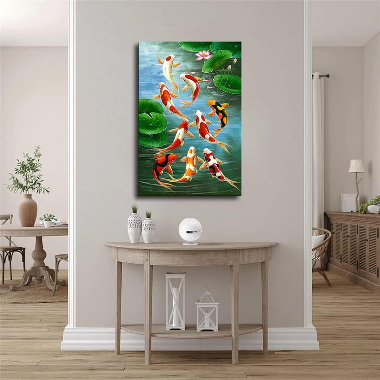 V-inspire Art Hand-Painted Oil Painting – 'Lucky Tree' Landscape, 24x48 Inch, Canvas Wall Art For Living Room