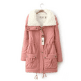 thumbnail image 5 of Women's Winter Mid Length Thick Warm Faux Lamb Wool Lined Jacket Coat, 5 of 6