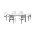 thumbnail image 2 of Pangea Home Breeze 7-piece Aluminum Patio Dining Set in Gray Frame/White, 2 of 17