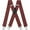 Burgundy, variant on Men's Suspender Trousers Braces with Strong 2 inch Wide 4 Clips Heavy Duty for Men X Style Adjustable Suspenders