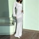 thumbnail image 4 of Vestido Elegante de Otoño para Mujer, Ajustado, Fruncido, con Mangas Largas Acampanadas y Aberturas para Cóctel L, 4 of 8