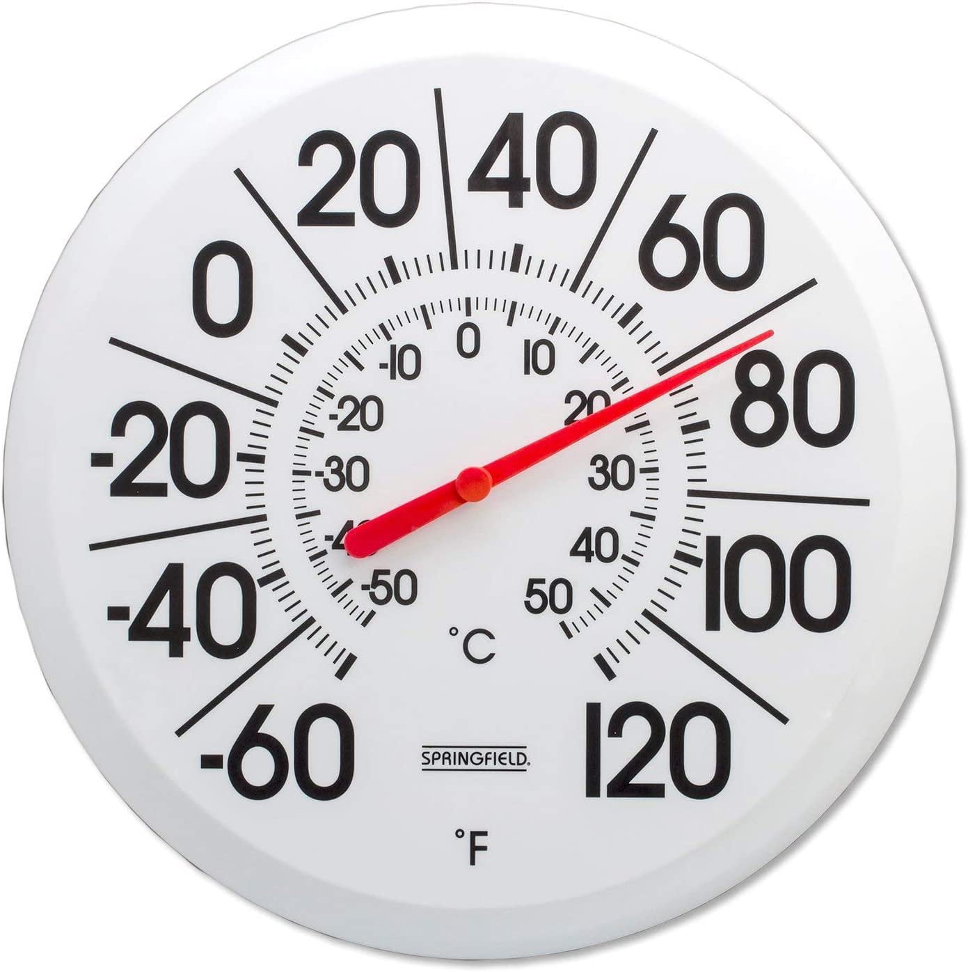 2-pack Taylor Precision Products Springfield Big and Bold Low Profile Patio Thermometer 13.25-Inch, 2 Pack — Heavy-Duty Construction, Professional Use