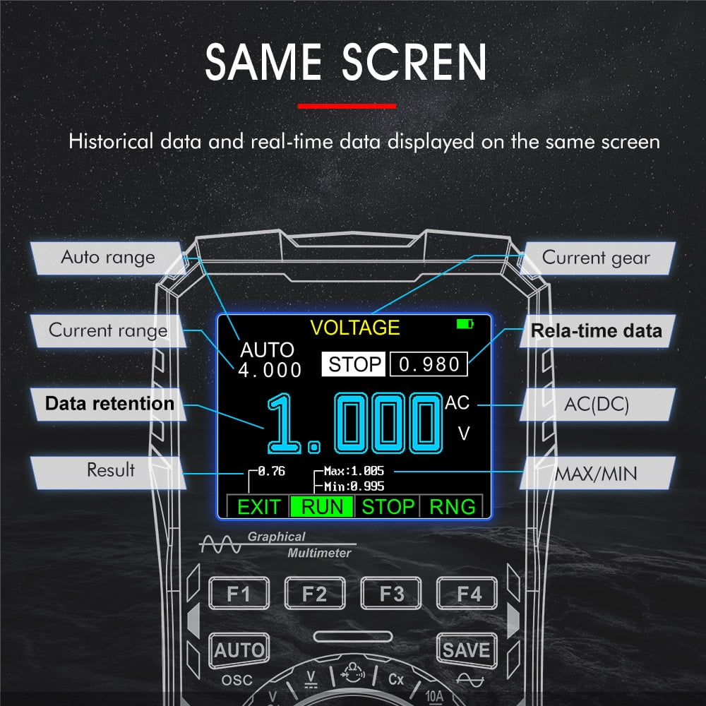 Multimeters,Rate Data Function Diy And Test Data Function Diy 2in1 Handheld Oscope Meter Display Handheld Oscope Function Diy And Meter 1mhz 2.5msps Meter 1 2.5msps Hxber