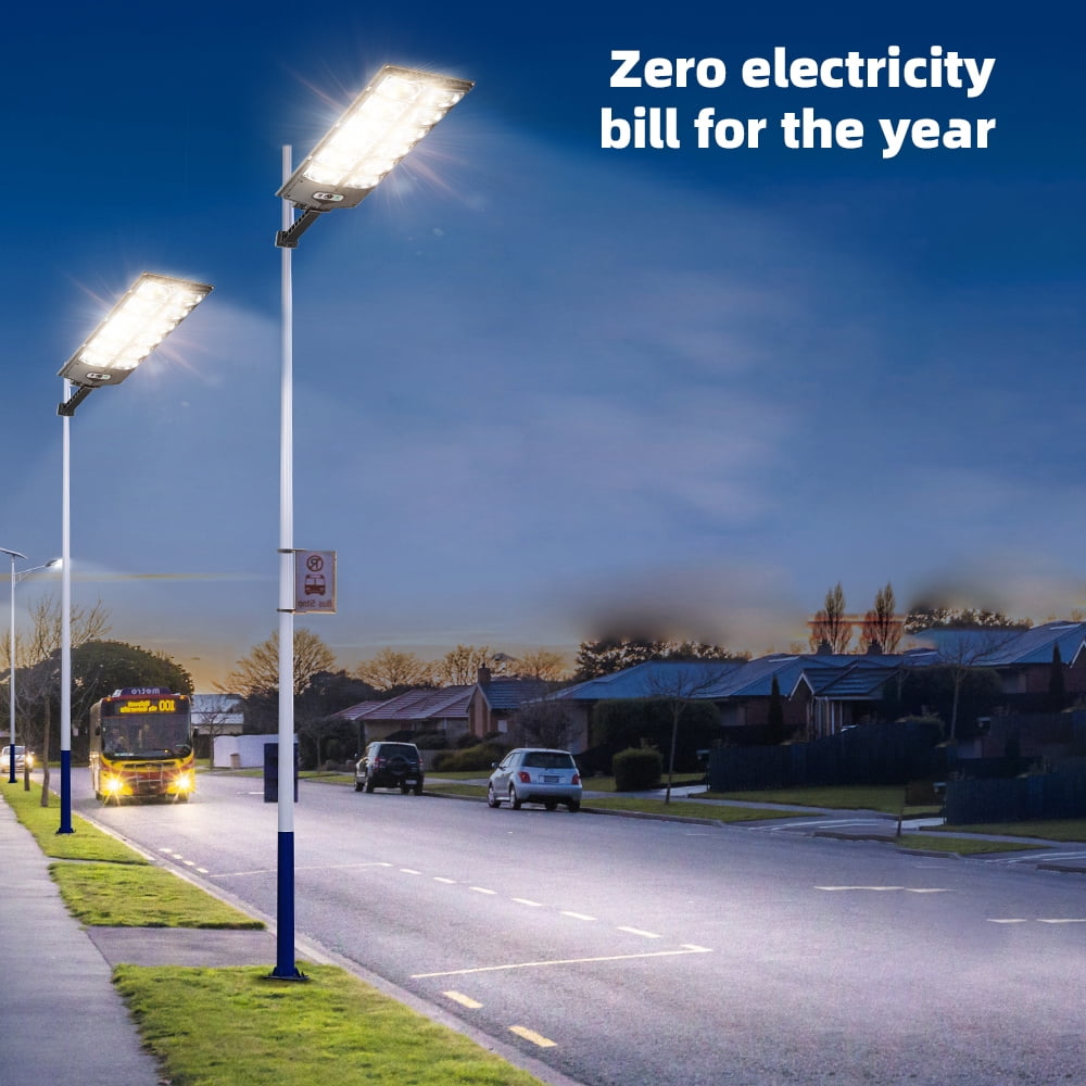 Solar Lights Outdoor - 360 LED Motion Sensor Security Lights with Remote Control 3 Lighting Modes Solar Flood Lights for Outside Garage Yard,2 Pack
