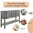 thumbnail image 5 of 48" Console Table, Vintage Elegant Sideboard with 2 Storage Drawers, 2 Cabinets, 1 Bottom Shelf, Solid Wood Table for Living Room, Bedroom, Dining Room, Antique Gray, 5 of 9