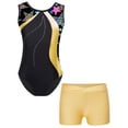 thumbnail image 5 of iiniim Kids Girls Gymnastics Workout Sleeveless Print Leotards with Shorts Ballerina Ballet Dance Outfit Yellow 4, 5 of 7