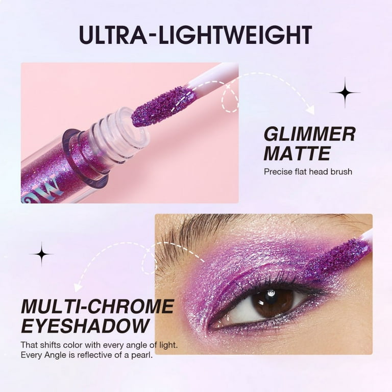 Multi-Chrome Eyeshadow Pigments Long Lasting Chameleon Glitter Liquid Eye  Shadow