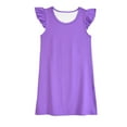 thumbnail image 2 of Baby Summer Girl's Cute Solid Round Neck Flying Sleeve Dress 2024 Casual Dresses For Girl Sundresses For Girl, 2 of 4