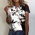 thumbnail image 2 of Chemises à Manches Courtes pour Femmes Mode Décontractée Chemises Imprimées Manches Courtes Tee-Shirt Ample Blouse Col en V Blouses à Manches Courtes pour Femmes, 2 of 5