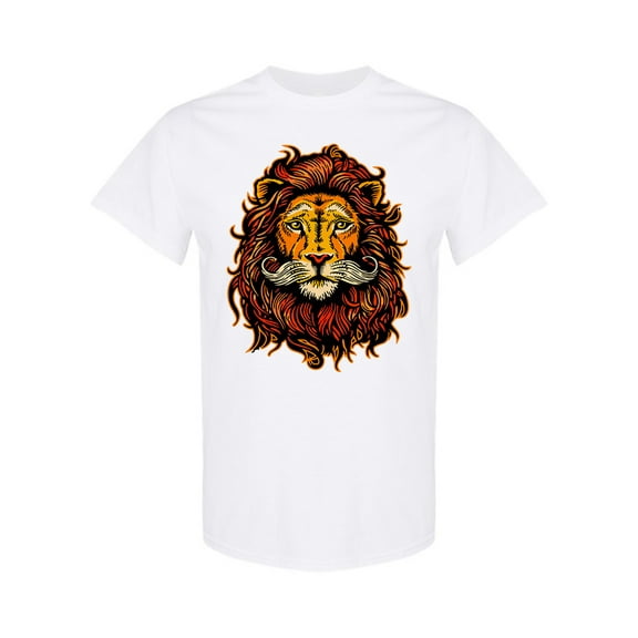 Lion Head Design  T-Shirt Men -Image by Shutterstock, Male x-Large